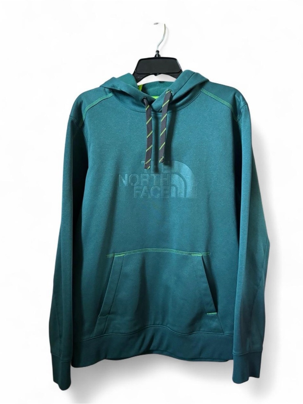 The North Face Teal Pullover Hoodie with Contrast Stitching - Men's